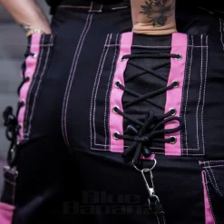 Banned Strappy Paxt Trousers (Black/Pink)