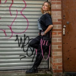 Banned Strappy Paxt Trousers (Black/Pink)