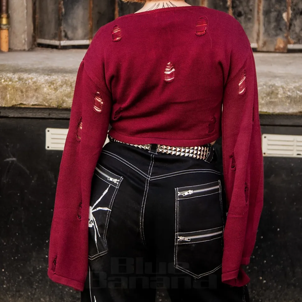 Banned Torn Affection Jumper (Burgundy)