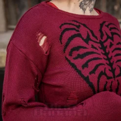 Banned Torn Affection Jumper (Burgundy)