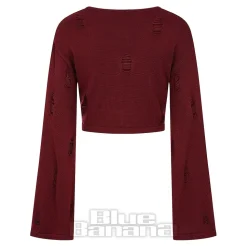 Banned Torn Affection Jumper (Burgundy)