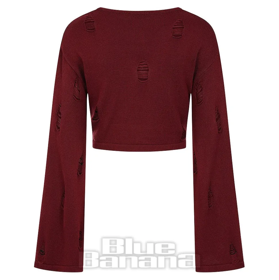 Banned Torn Affection Jumper (Burgundy)