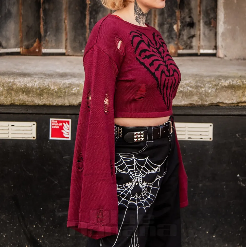 Banned Torn Affection Jumper (Burgundy)