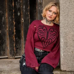 Banned Torn Affection Jumper (Burgundy)