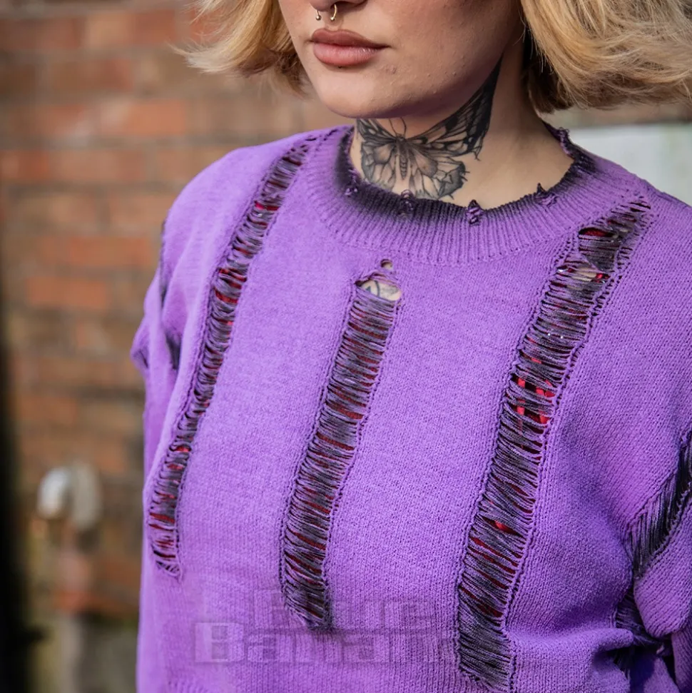 Banned Torn Apart Jumper (Purple)