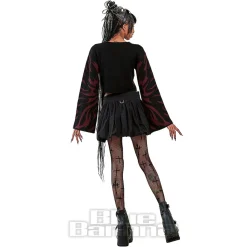 Banned Toxic Love Cropped Jumper (Black/Burgundy)