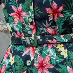 Banned Tropical Kate Dress (Navy)