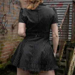 Banned X Blue Banana Pinstripe Core Dress (Black)