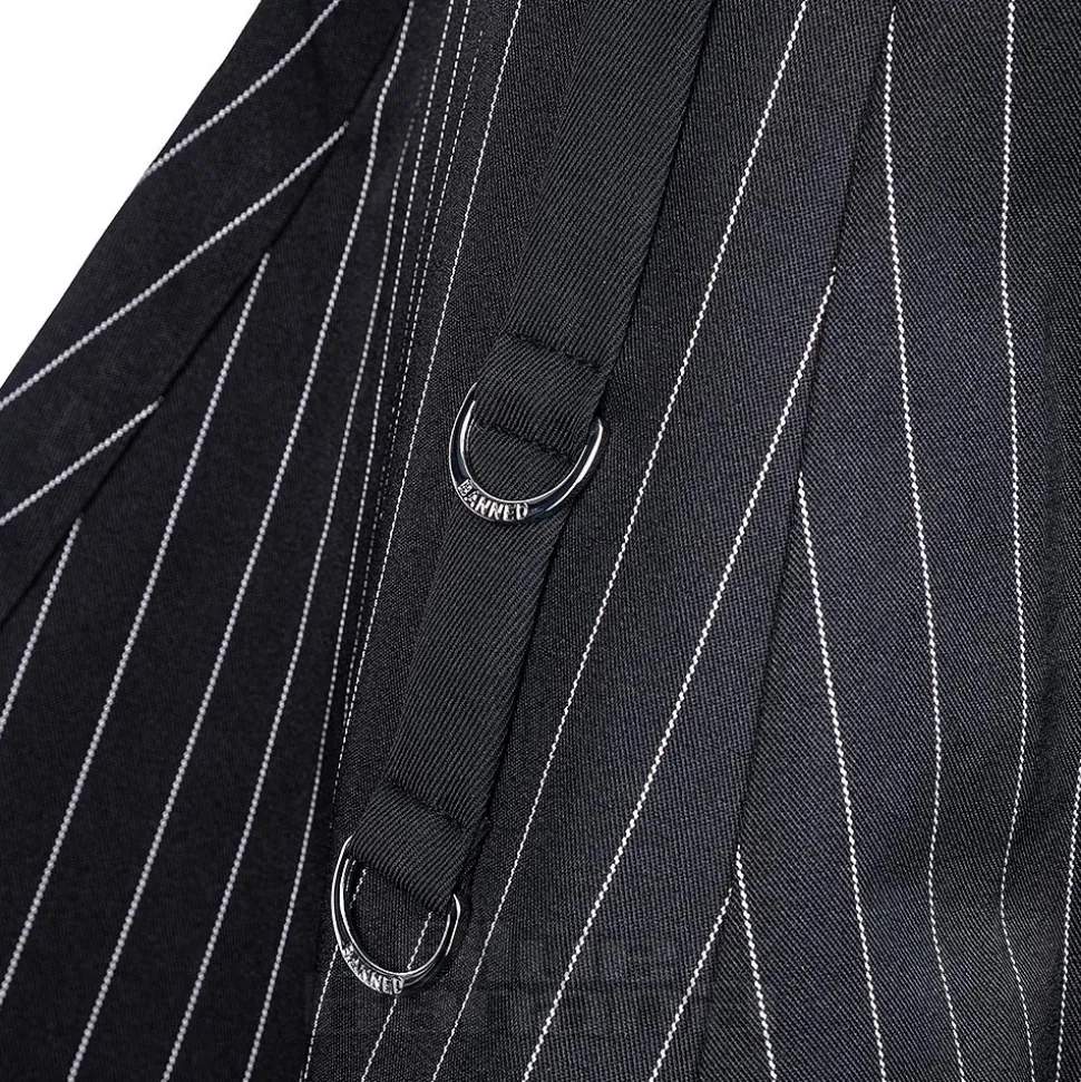 Banned X Blue Banana Pinstripe Core Dress (Black)