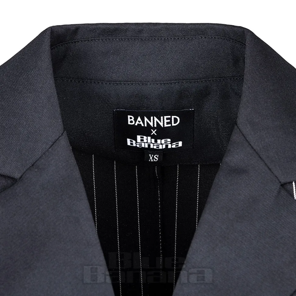 Banned X Blue Banana Pinstripe Core Dress (Black)