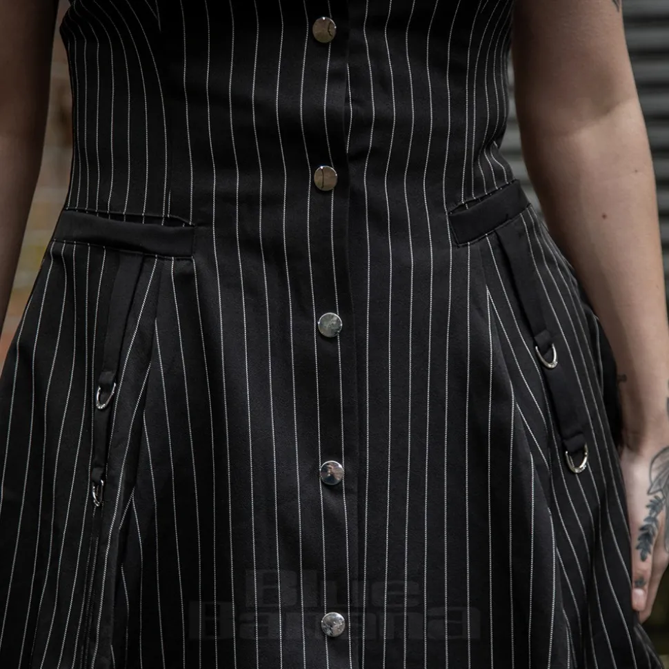 Banned X Blue Banana Pinstripe Core Dress (Black)