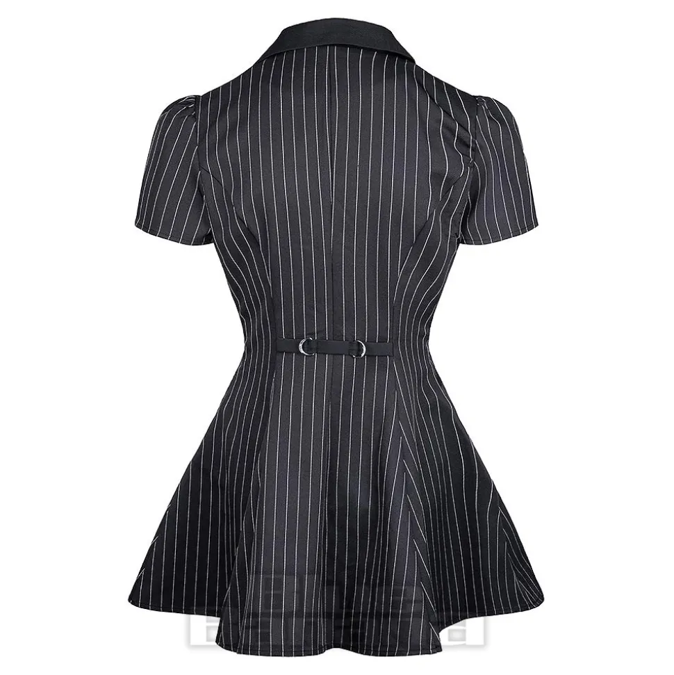 Banned X Blue Banana Pinstripe Core Dress (Black)
