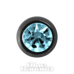 Black Titanium Jewelled Ball (Aqua)