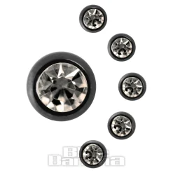 Black Titanium Jewelled Ball (Crystal)