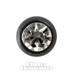 Black Titanium Jewelled Ball (Crystal)