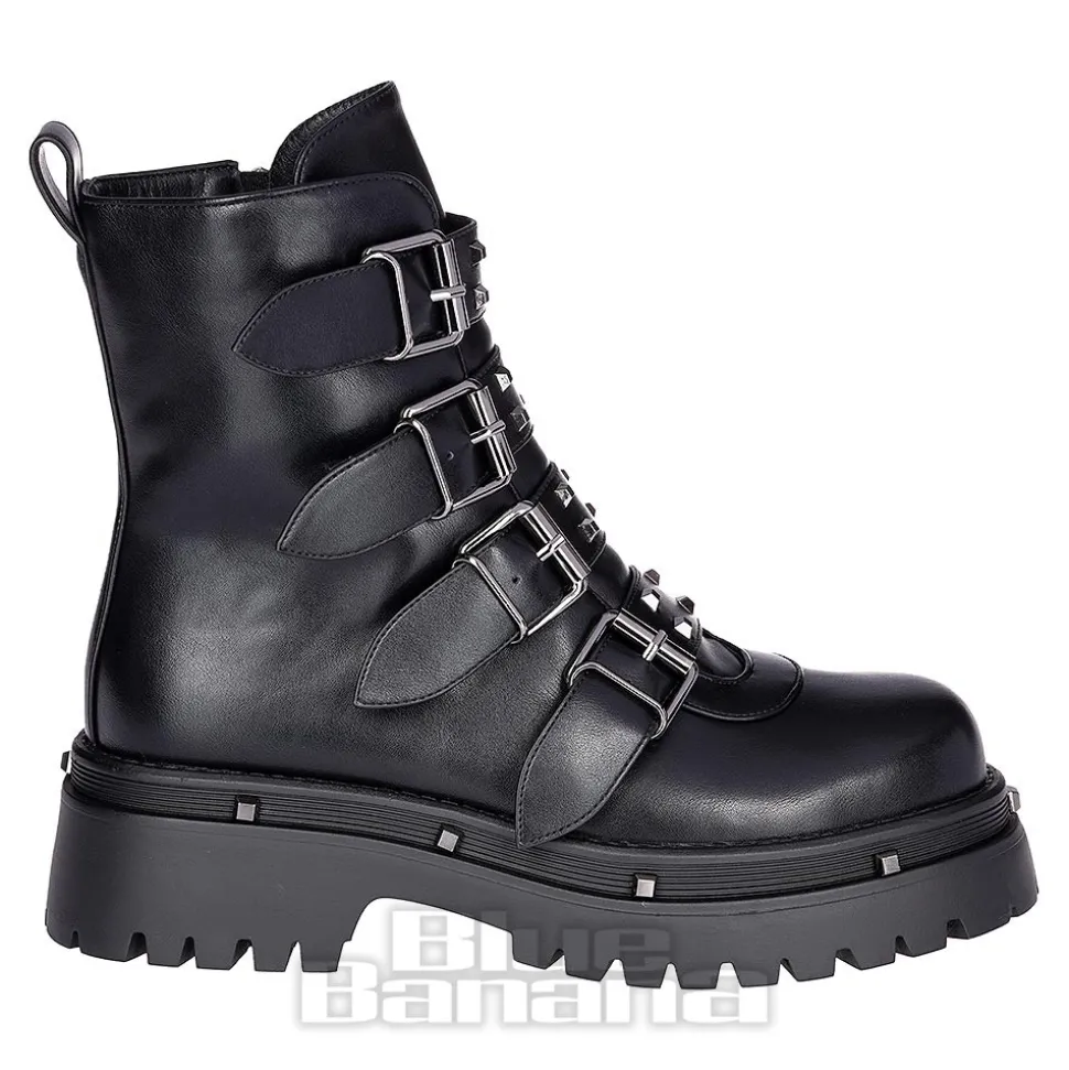 Bleeding Heart Buckle Boots (Black)