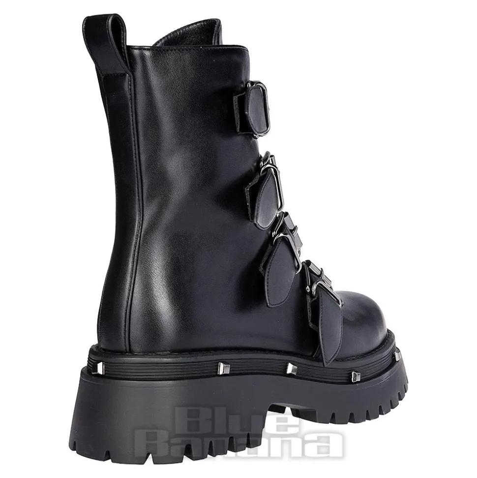 Bleeding Heart Buckle Boots (Black)