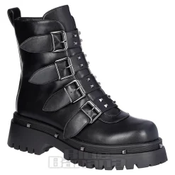 Bleeding Heart Buckle Boots (Black)