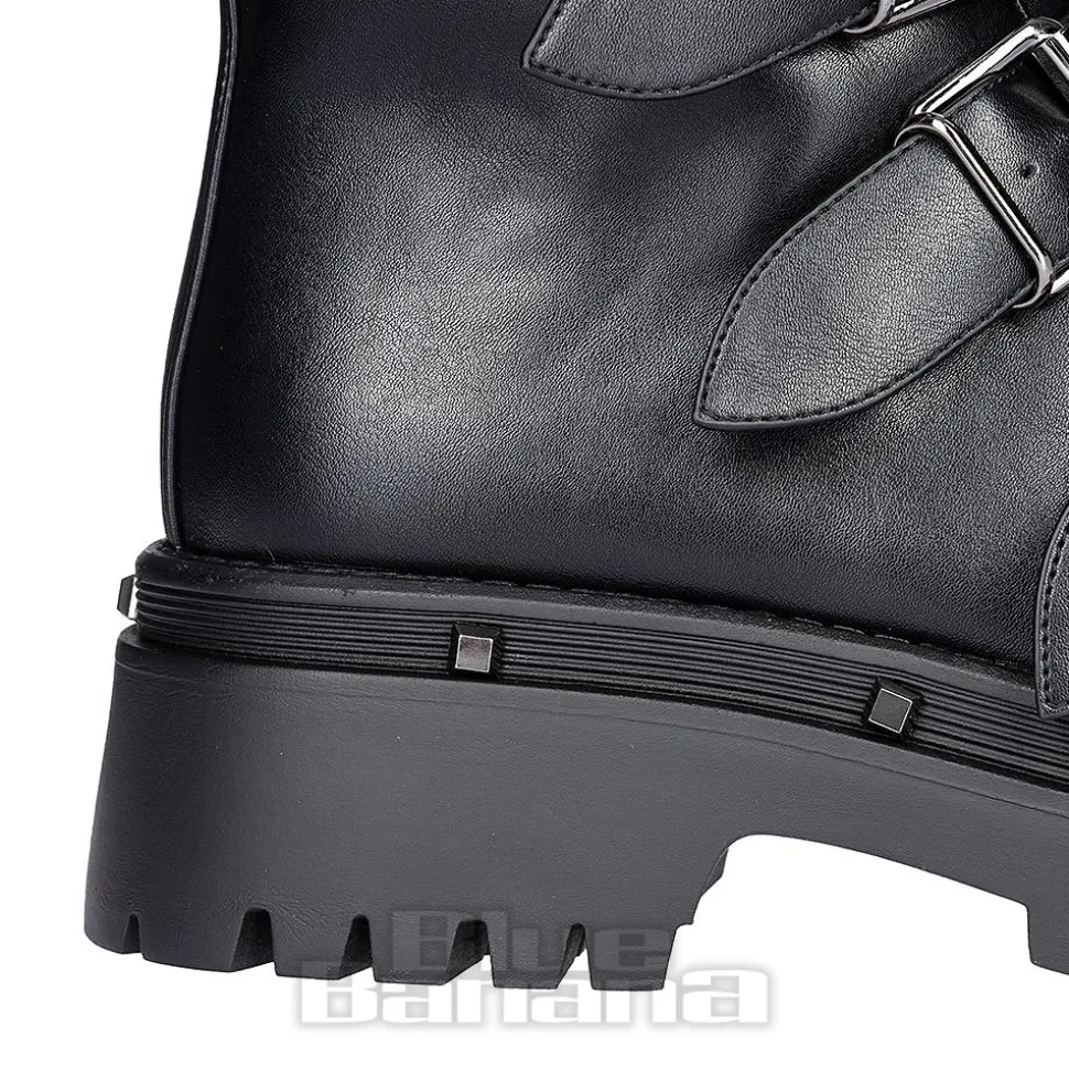 Bleeding Heart Buckle Boots (Black)