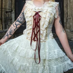 Bleeding Heart Desdemona Corset Dress (Cream)
