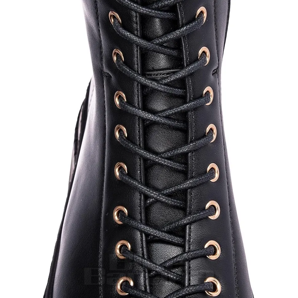 Bleeding Heart 15-Eye Boots (Black)