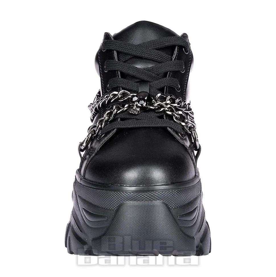 Bleeding Heart Skull Chain Trainers (Black)
