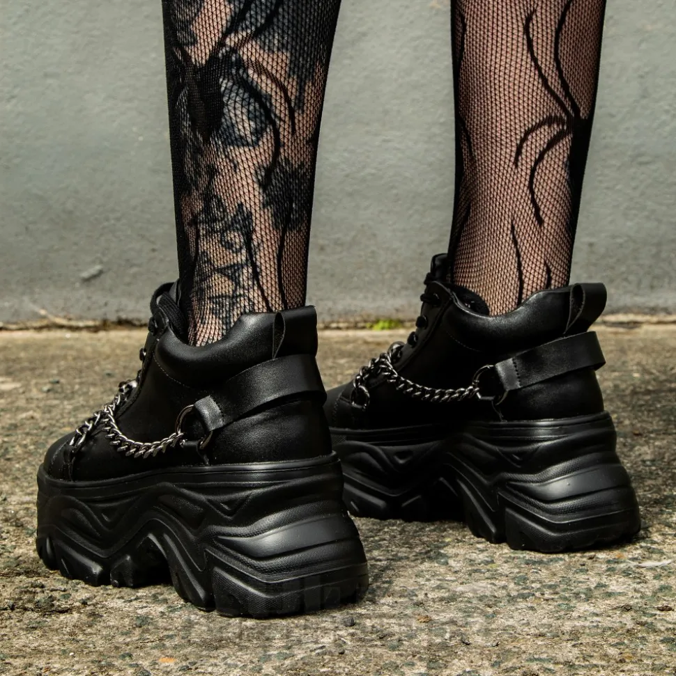 Bleeding Heart Skull Chain Trainers (Black)