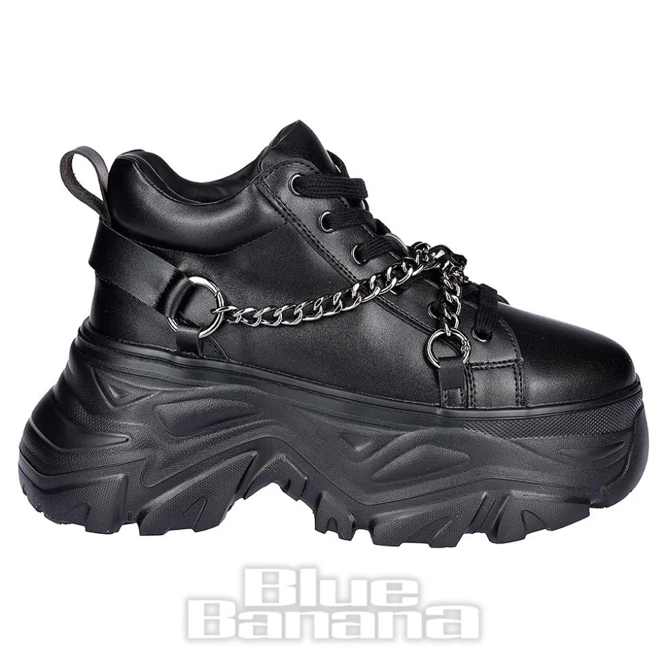Bleeding Heart Skull Chain Trainers (Black)