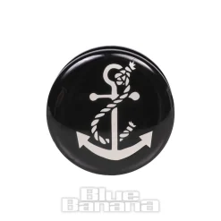 Blue Banana Acrylic Anchor Ear Plug 26 - 36mm (Black/White)
