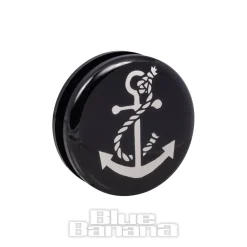 Blue Banana Acrylic Anchor Ear Plug 26 - 36mm (Black/White)