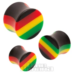 Blue Banana Acrylic Coloured Stripes Ear Plug 3-18mm (Multicoloured)