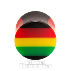 Blue Banana Acrylic Coloured Stripes Ear Plug 3-18mm (Multicoloured)