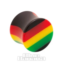 Blue Banana Acrylic Coloured Stripes Ear Plug 3-18mm (Multicoloured)