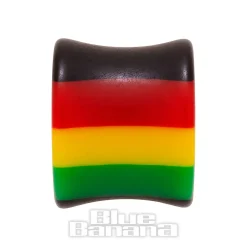 Blue Banana Acrylic Coloured Stripes Ear Plug 3-18mm (Multicoloured)
