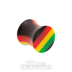 Blue Banana Acrylic Coloured Stripes Ear Plug 3-18mm (Multicoloured)