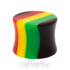 Blue Banana Acrylic Coloured Stripes Ear Plug 3-18mm (Multicoloured)