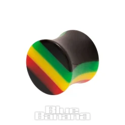 Blue Banana Acrylic Coloured Stripes Ear Plug 3-18mm (Multicoloured)