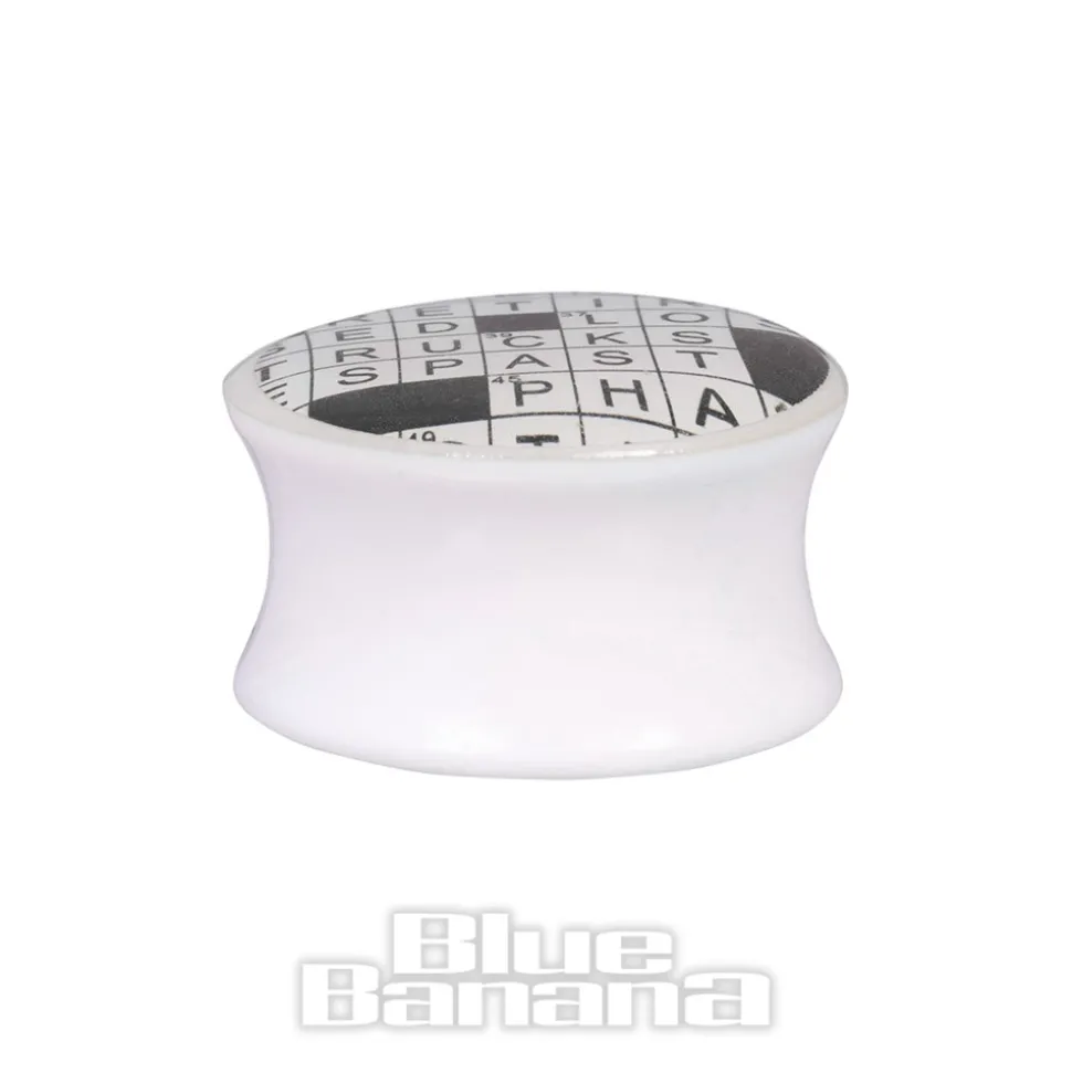 Blue Banana Acrylic Crossword Plug 4-22mm (White)