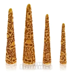 Blue Banana Acrylic Engraved Bone Ear Stretcher (Brown)