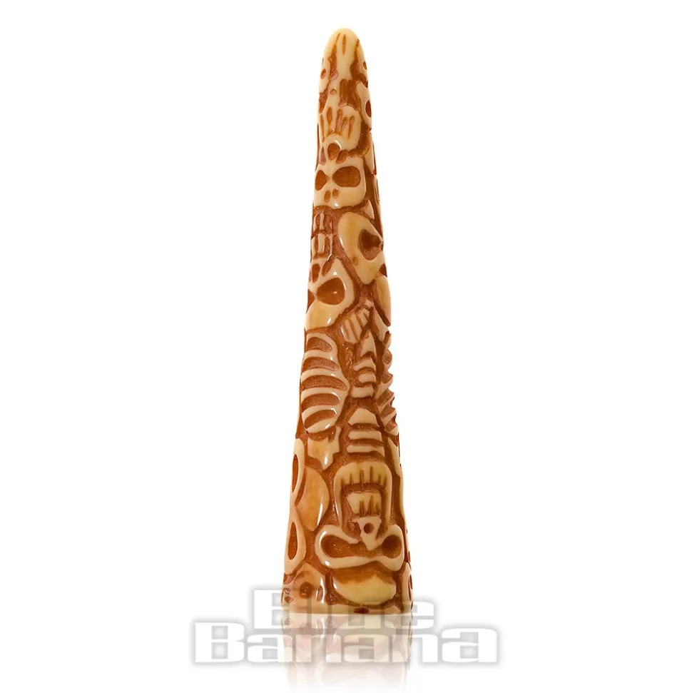 Blue Banana Acrylic Engraved Bone Ear Stretcher (Brown)