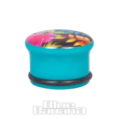 Blue Banana Acrylic Floral Turquoise Ear Plug 4-24mm (Multicoloured)