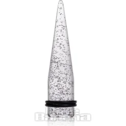 Blue Banana Acrylic Glitter Ear Stretcher 12-18mm (Clear)