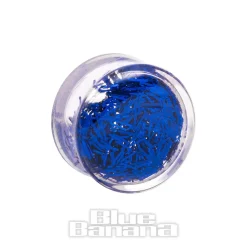 Blue Banana Acrylic Glitter Ear Plug 8-20mm (Blue)