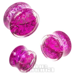 Blue Banana Acrylic Glitter Ear Plug 8-20mm (Pink)