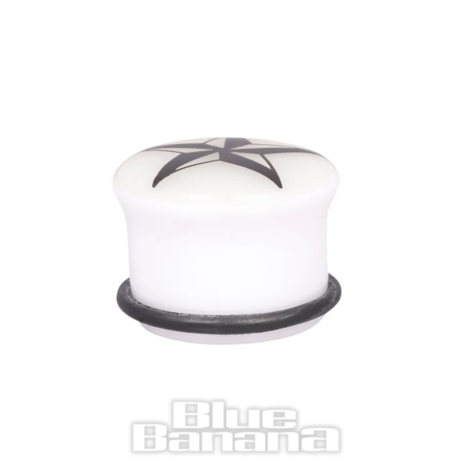 Blue Banana Acrylic Glow Nautical Ear Plug 3-12mm (White)
