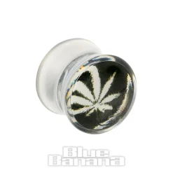 Blue Banana Acrylic Leaf Ear Plug 6-14mm (Clear)