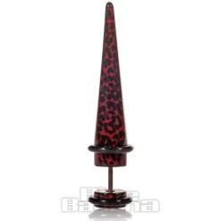 Blue Banana Acrylic Leopard Print Fake Ear Stretcher (Red)