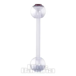 Blue Banana Acrylic 1.6mm Jewelled Bendy Tongue Bar (Amethyst)