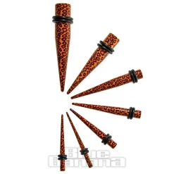 Blue Banana Acrylic Natural Leopard Ear Stretcher (Black/Brown)