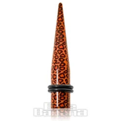 Blue Banana Acrylic Natural Leopard Ear Stretcher (Black/Brown)